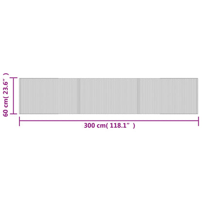 vidaXL Tapis rectangulaire marron 60x300 cm bambou