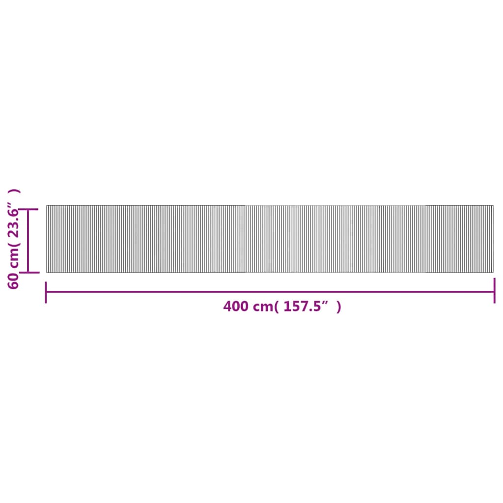 vidaXL Tapis rectangulaire marron 60x400 cm bambou