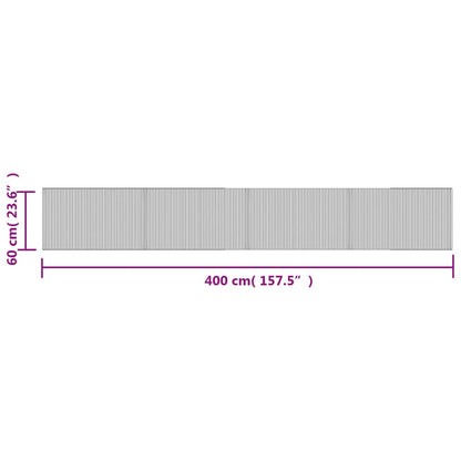 vidaXL Tapis rectangulaire marron 60x400 cm bambou