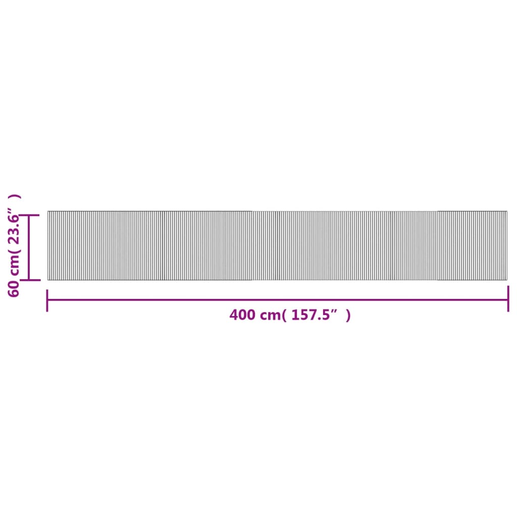 vidaXL Tapis rectangulaire marron foncé 60x400 cm bambou