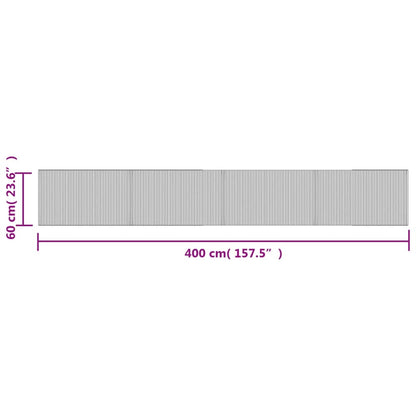 vidaXL Tapis rectangulaire marron foncé 60x400 cm bambou
