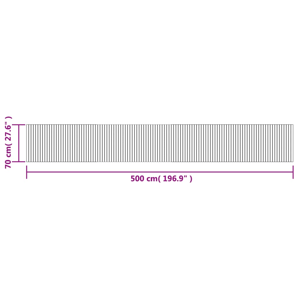 vidaXL Tapis rectangulaire gris 70x500 cm bambou