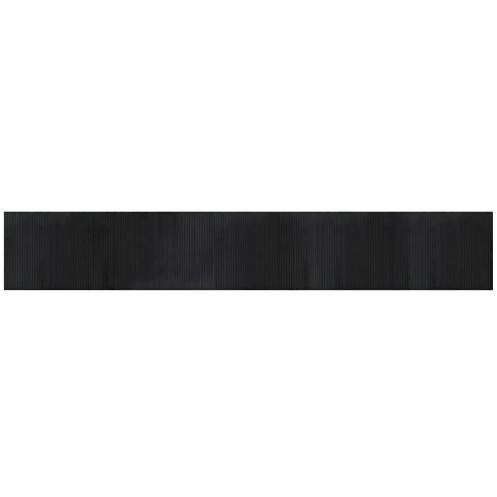 vidaXL Tapis rectangulaire noir 80x500 cm bambou