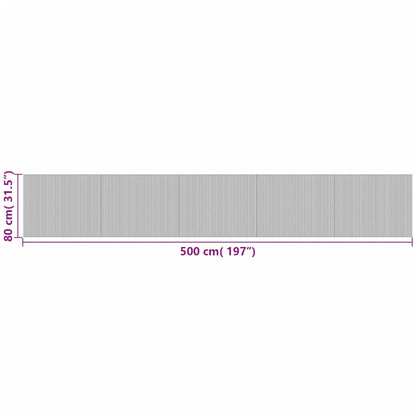 vidaXL Tapis rectangulaire noir 80x500 cm bambou