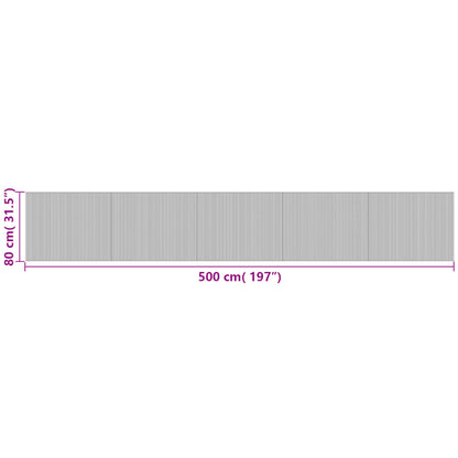 vidaXL Tapis rectangulaire gris 80x500 cm bambou