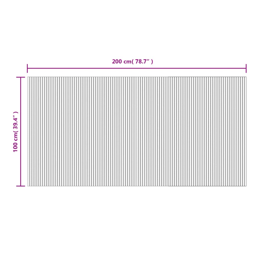 vidaXL Tapis rectangulaire gris 100x200 cm bambou