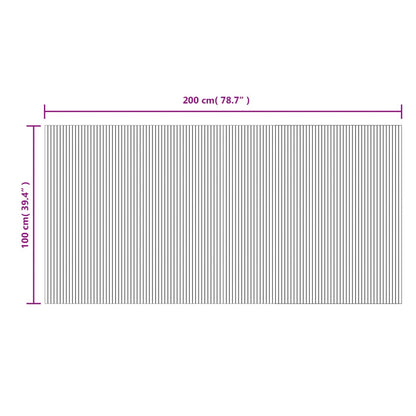vidaXL Tapis rectangulaire gris 100x200 cm bambou