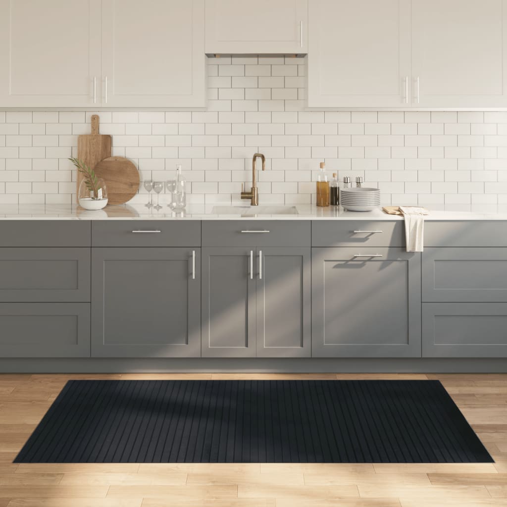 vidaXL Tapis rectangulaire gris 100x200 cm bambou