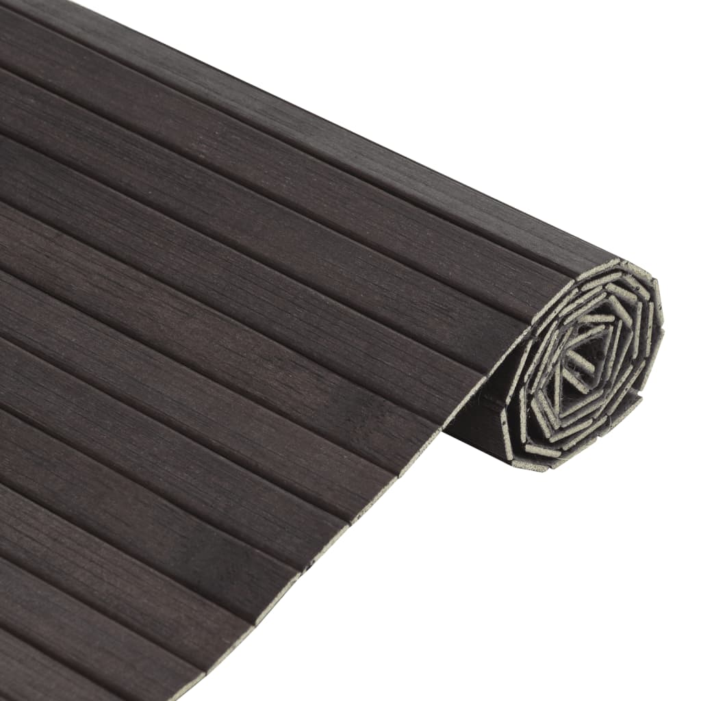vidaXL Tapis rectangulaire marron foncé 100x200 cm bambou