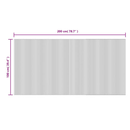 vidaXL Tapis rectangulaire marron foncé 100x200 cm bambou