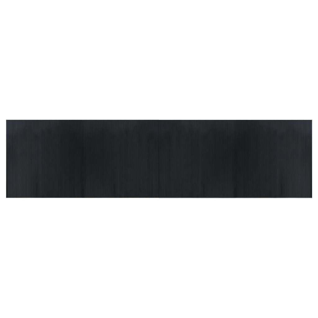 vidaXL Tapis rectangulaire noir 100x400 cm bambou