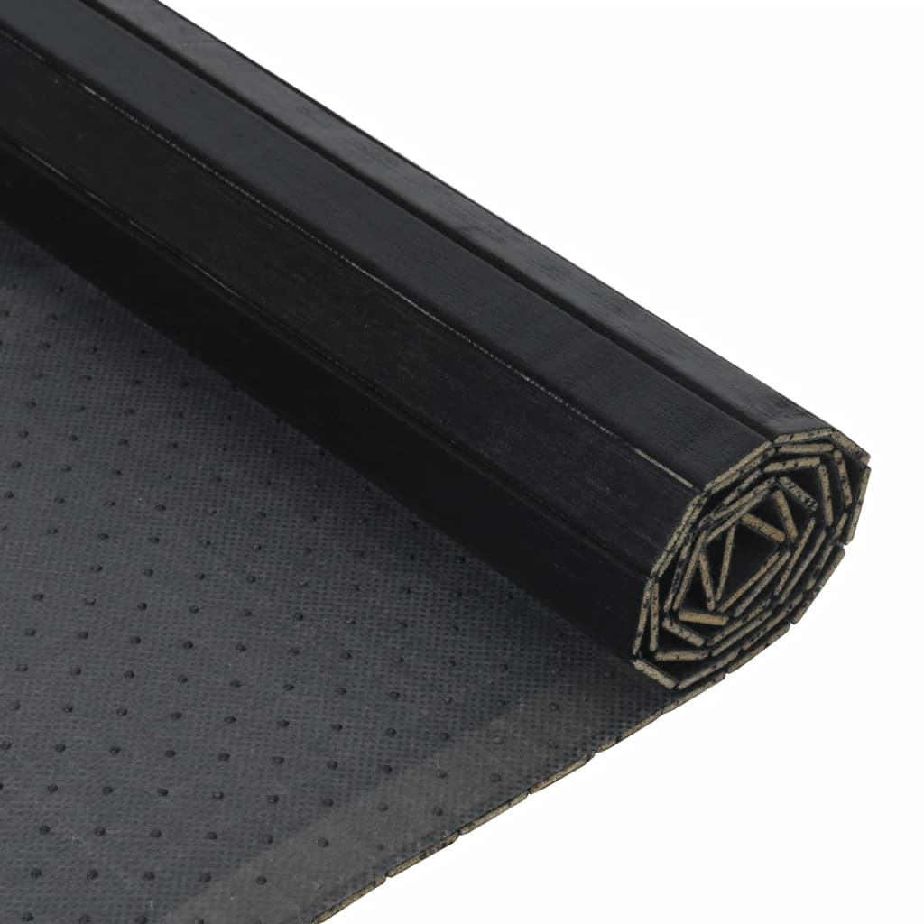 vidaXL Tapis rectangulaire noir 100x400 cm bambou