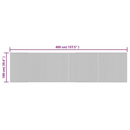 vidaXL Tapis rectangulaire noir 100x400 cm bambou