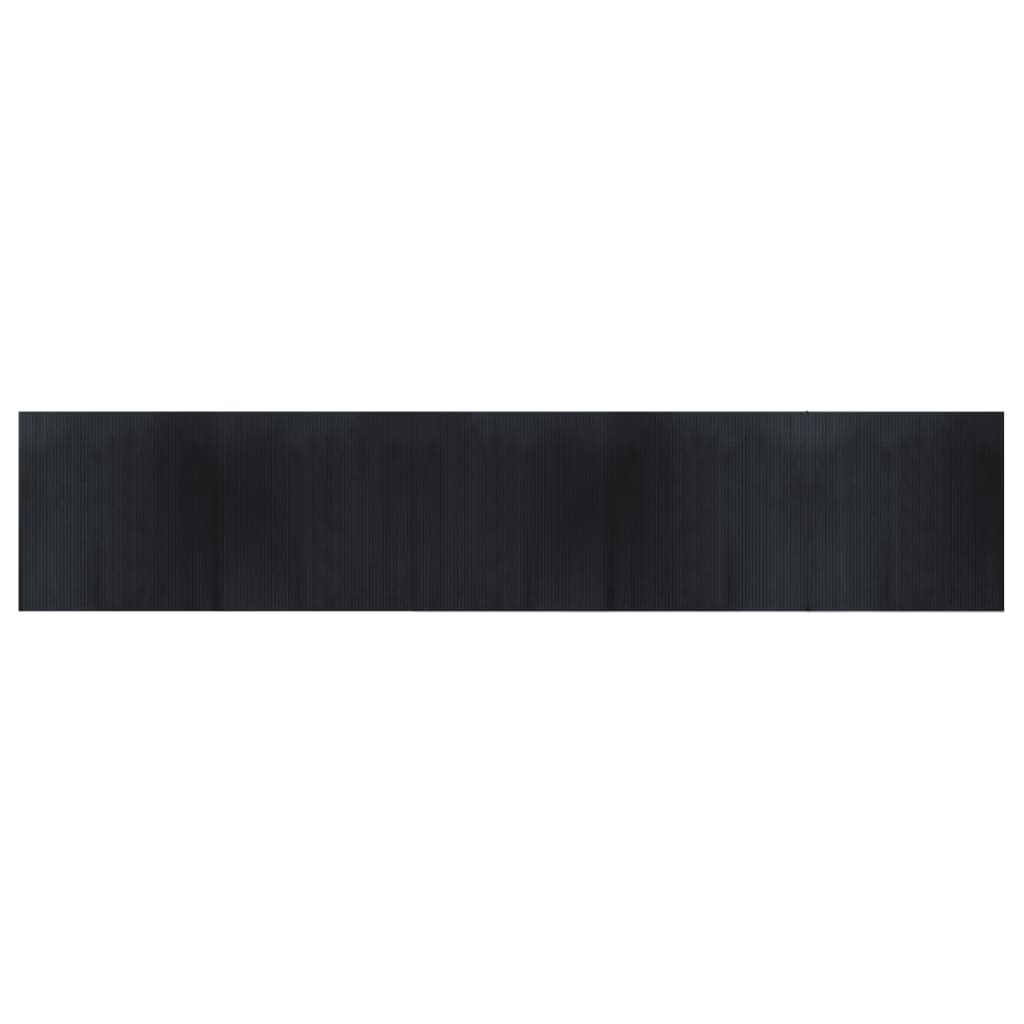 vidaXL Tapis rectangulaire noir 100x500 cm bambou