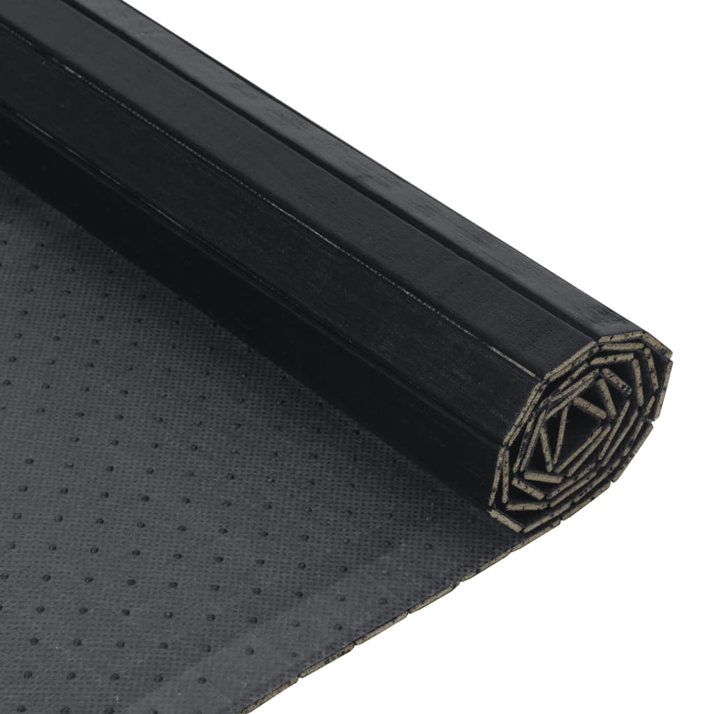 vidaXL Tapis rectangulaire noir 100x500 cm bambou