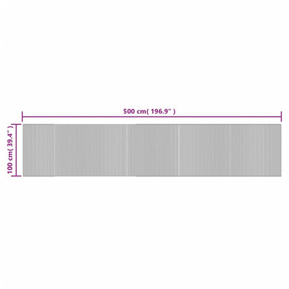 vidaXL Tapis rectangulaire noir 100x500 cm bambou