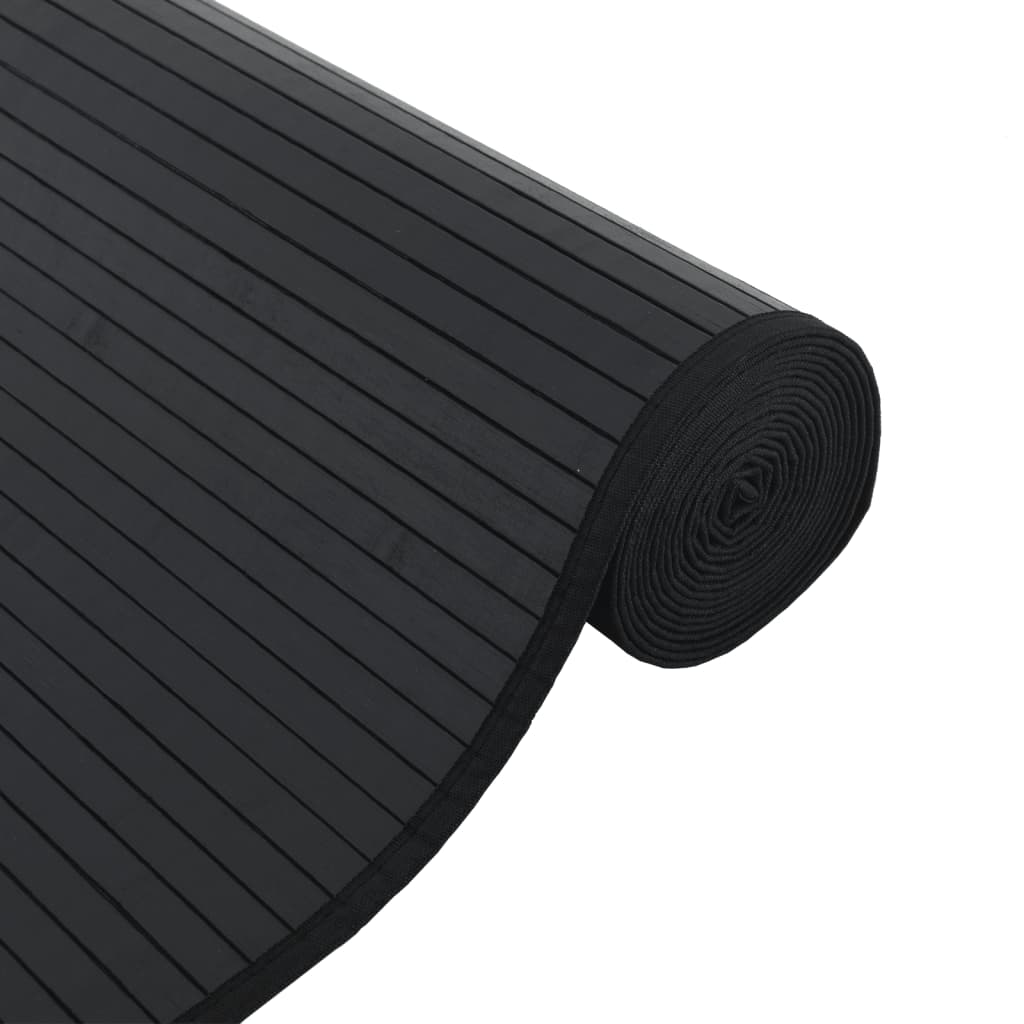vidaXL Tapis rectangulaire noir 60x1000 cm bambou