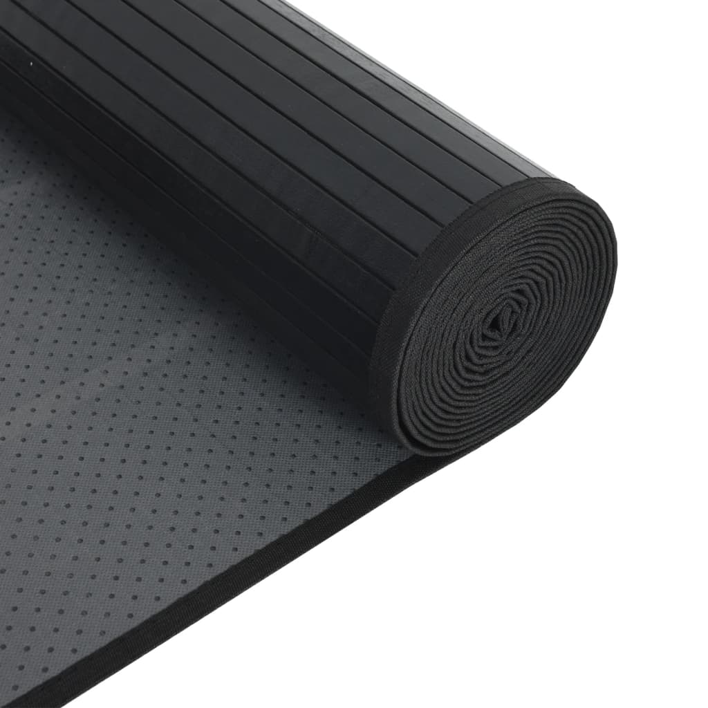 vidaXL Tapis rectangulaire noir 60x1000 cm bambou