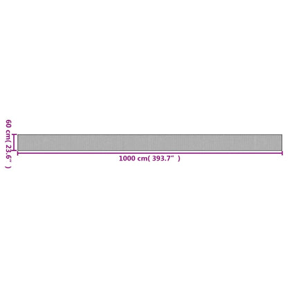 vidaXL Tapis rectangulaire noir 60x1000 cm bambou