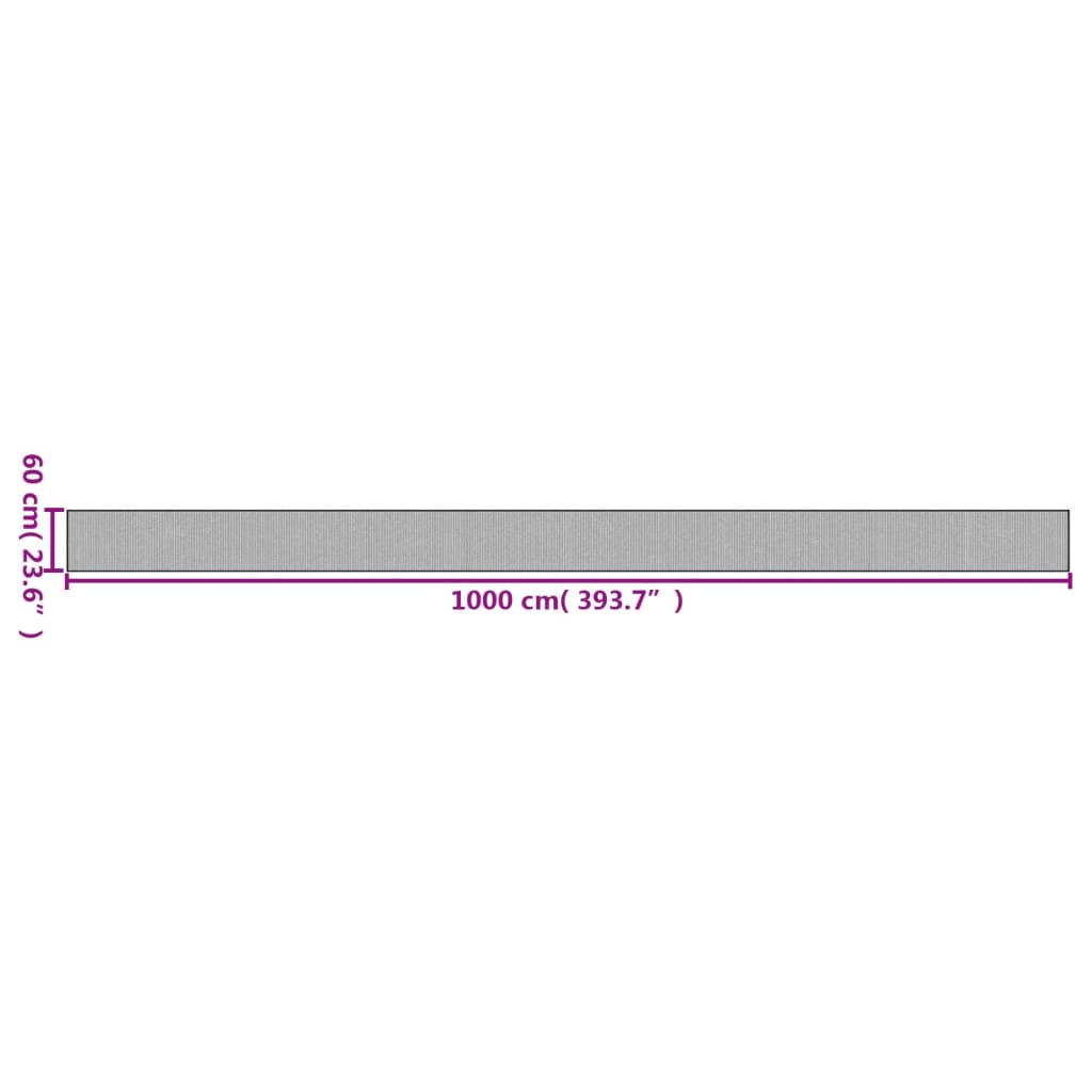 vidaXL Tapis rectangulaire gris 60x1000 cm bambou