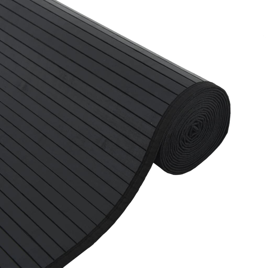 vidaXL Tapis rectangulaire noir 70x400 cm bambou