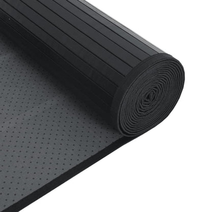 vidaXL Tapis rectangulaire noir 70x400 cm bambou