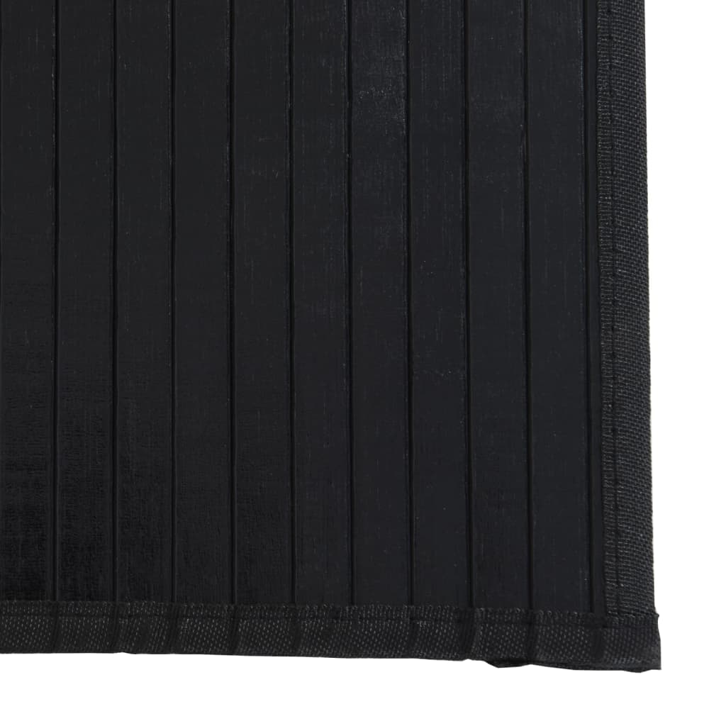 vidaXL Tapis rectangulaire noir 70x400 cm bambou