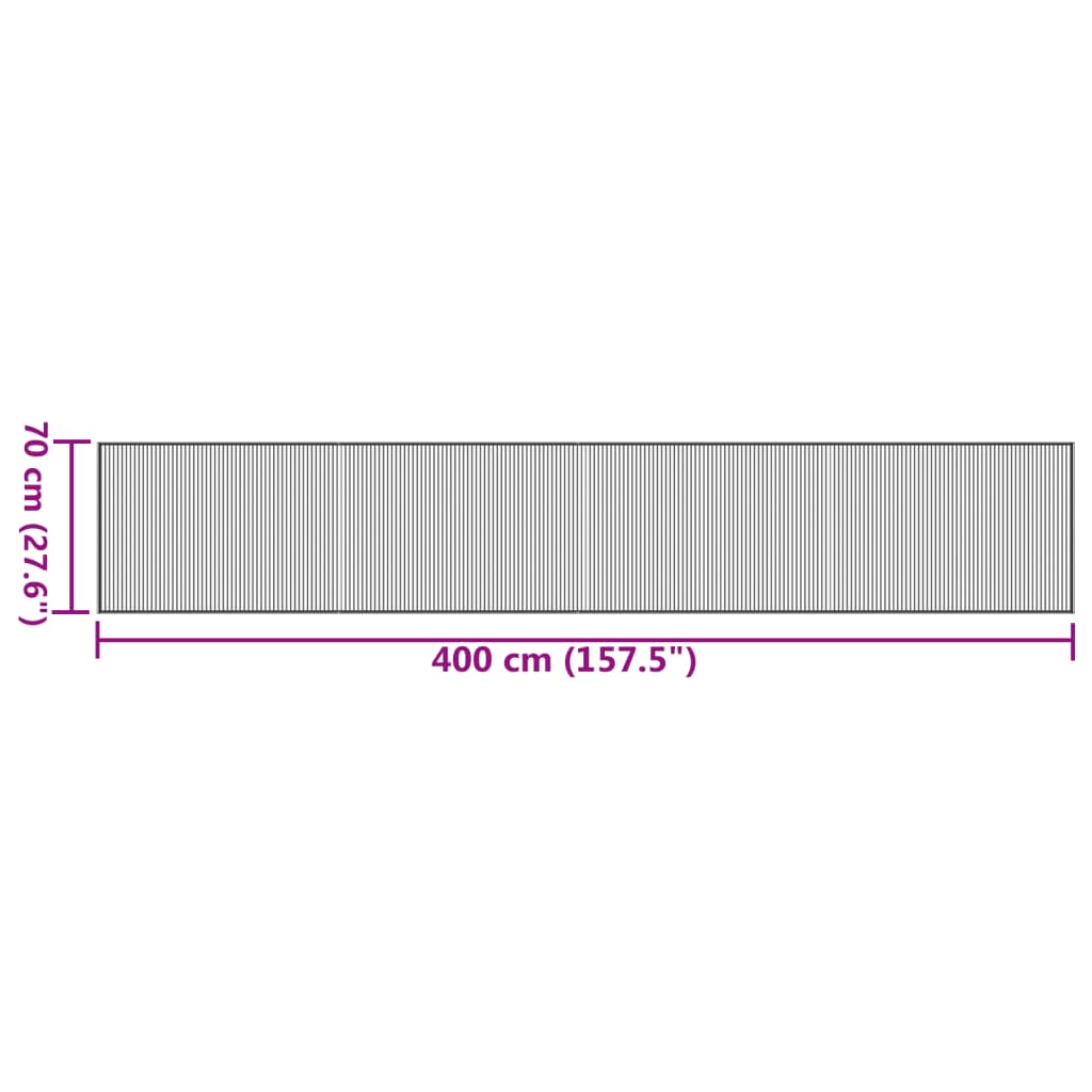 vidaXL Tapis rectangulaire noir 70x400 cm bambou