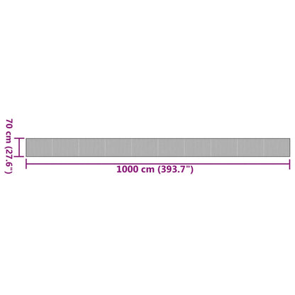 vidaXL Tapis rectangulaire marron foncé 70x1000 cm bambou