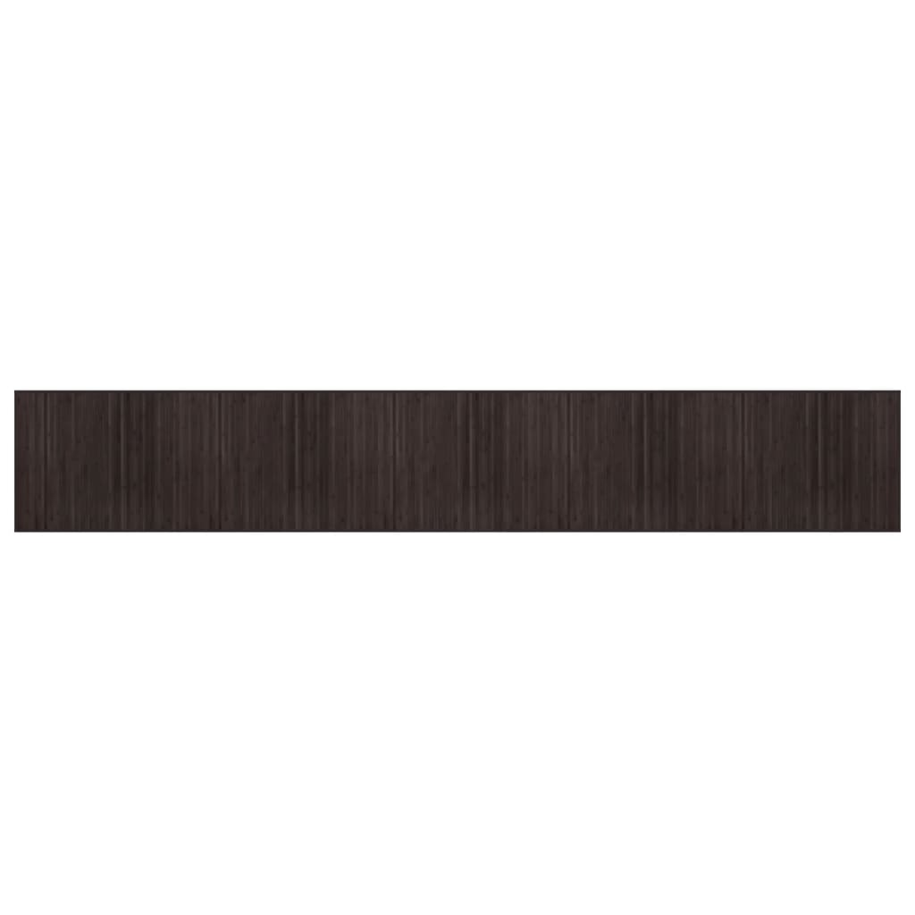 vidaXL Tapis rectangulaire marron foncé 80x500 cm bambou