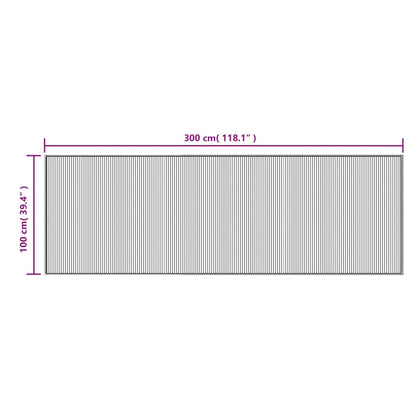 vidaXL Tapis rectangulaire gris 100x300 cm bambou