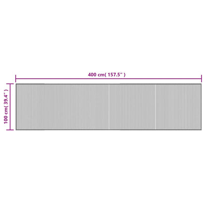 vidaXL Tapis rectangulaire marron foncé 100x400 cm bambou
