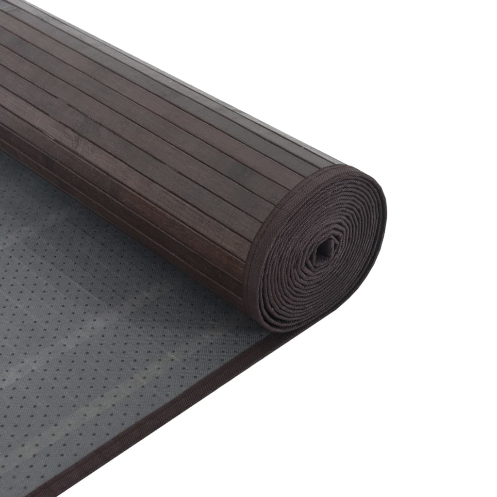 vidaXL Tapis rectangulaire marron foncé 100x500 cm bambou
