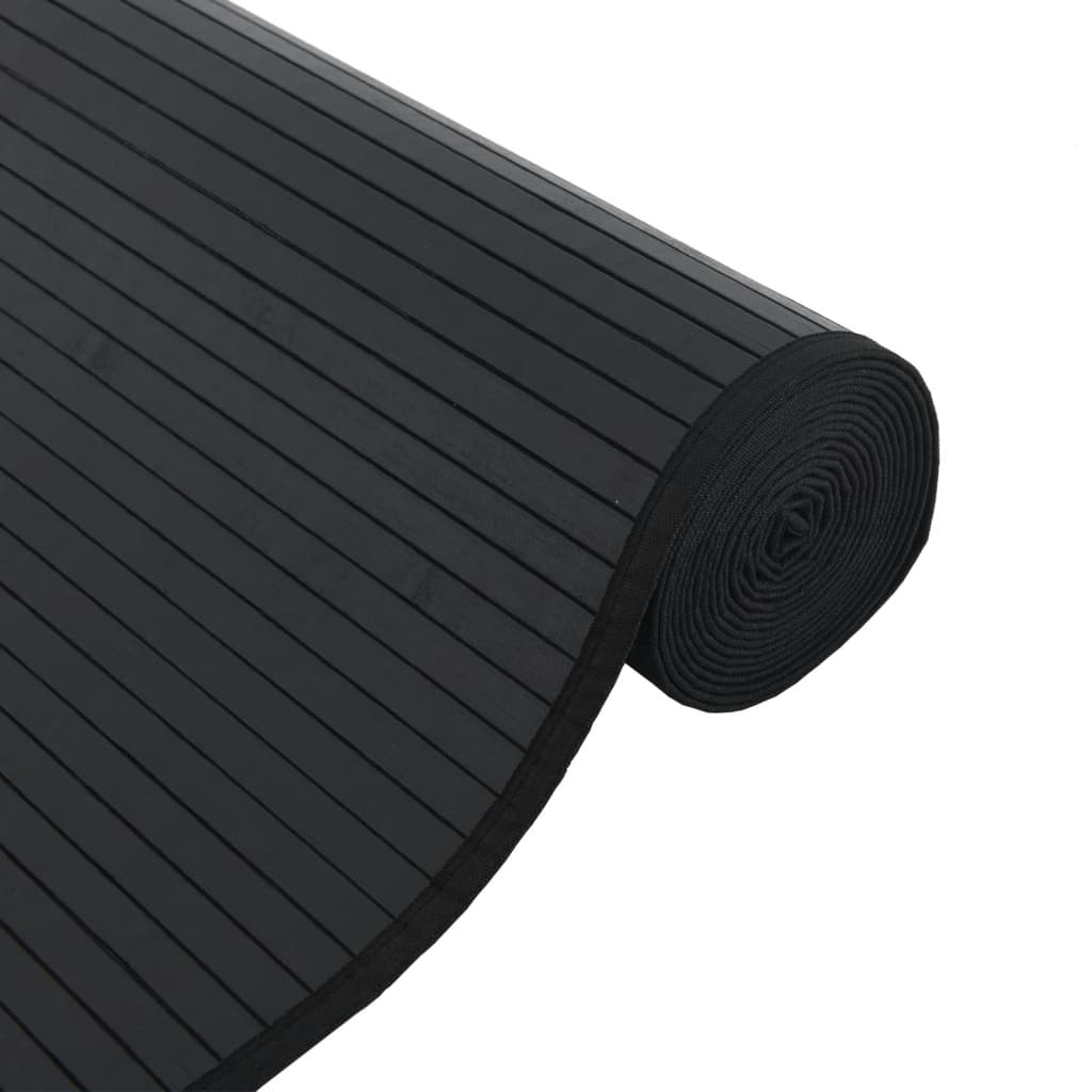 vidaXL Tapis rectangulaire noir 100x1000 cm bambou