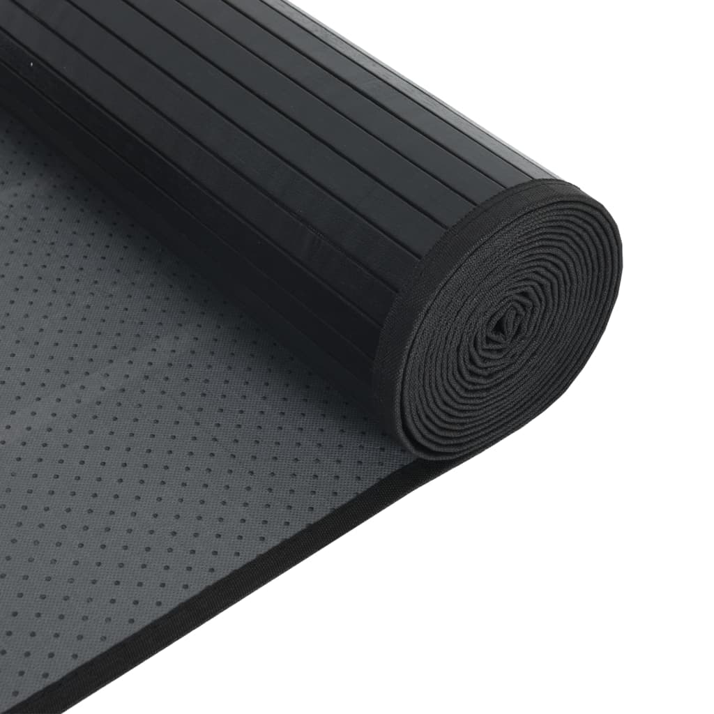 vidaXL Tapis rectangulaire noir 100x1000 cm bambou