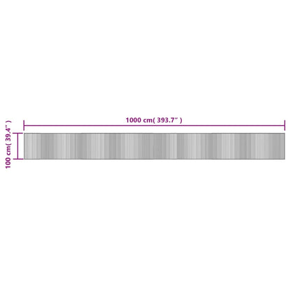 vidaXL Tapis rectangulaire gris 100x1000 cm bambou
