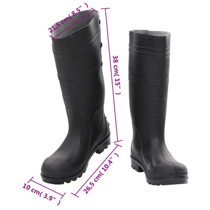 vidaXL Bottes de pluie noir taille 39 PVC