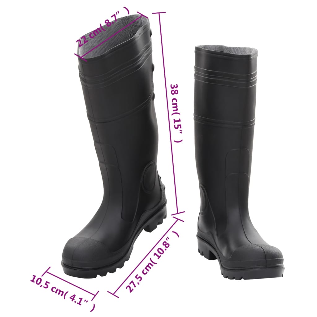vidaXL Bottes de pluie noir taille 40 PVC