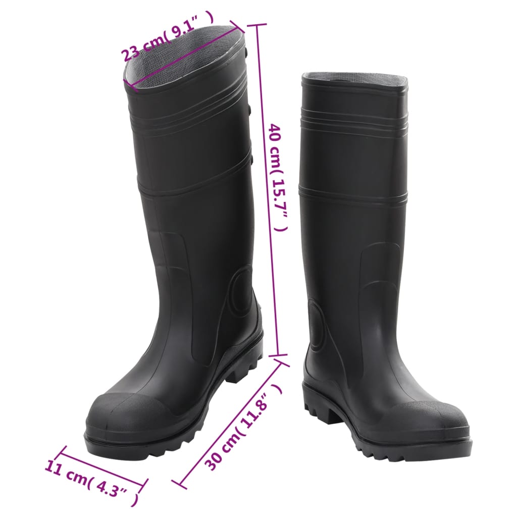 vidaXL Bottes de pluie noir taille 44 PVC