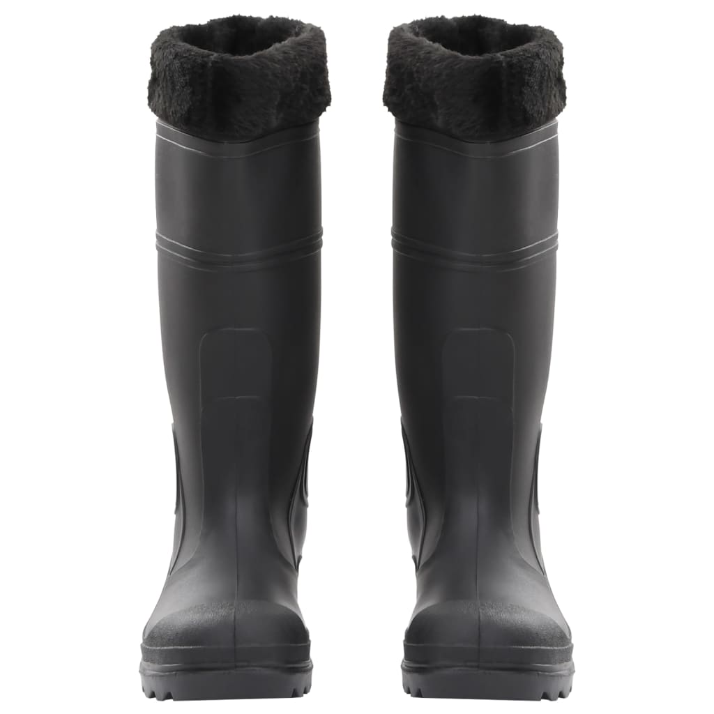 vidaXL Bottes de pluie avec chaussettes amovibles noir taille 38 PVC