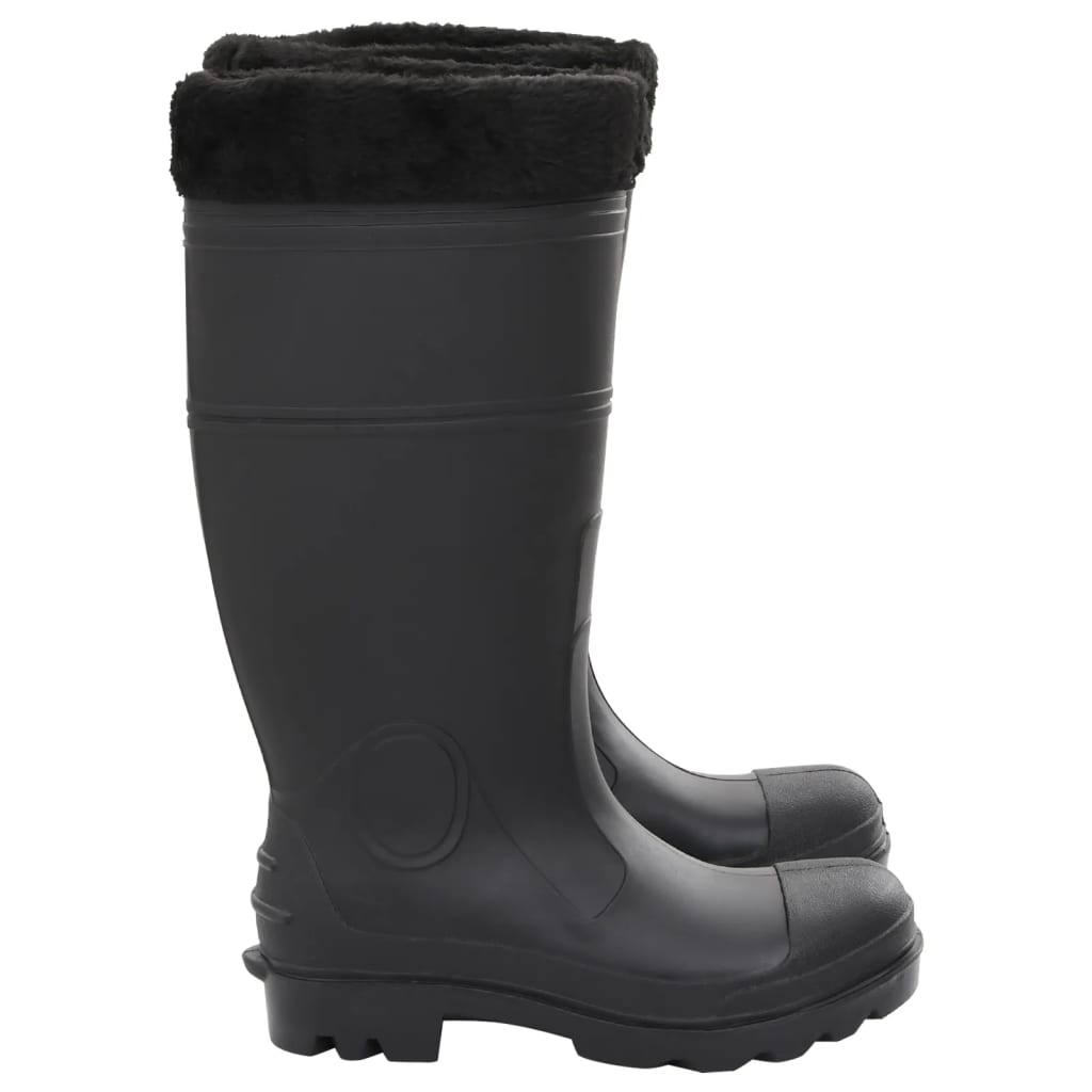 vidaXL Bottes de pluie avec chaussettes amovibles noir taille 38 PVC