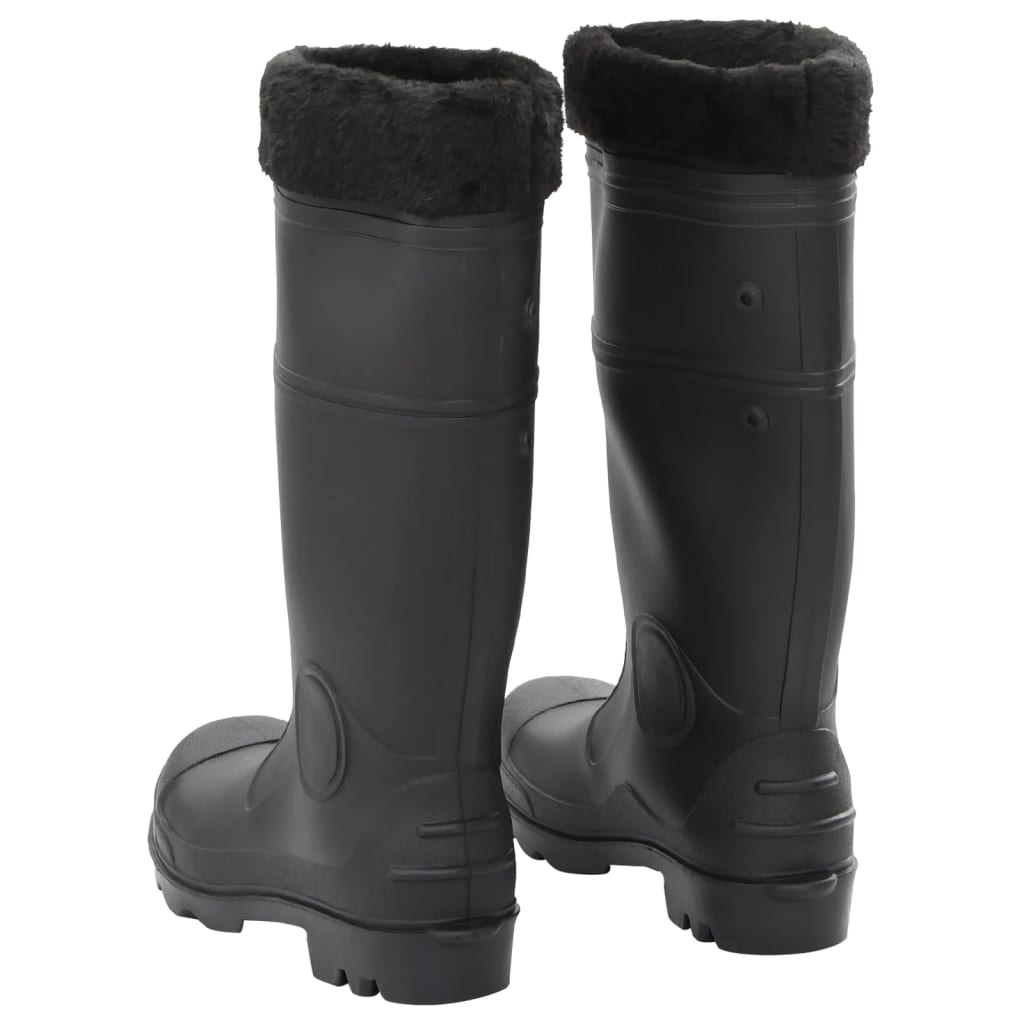 vidaXL Bottes de pluie avec chaussettes amovibles noir taille 38 PVC