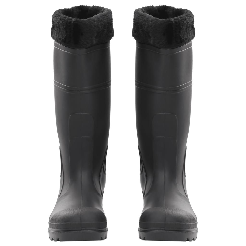 vidaXL Bottes de pluie avec chaussettes amovibles noir taille 39 PVC