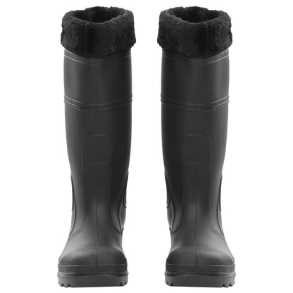 vidaXL Bottes de pluie avec chaussettes amovibles noir taille 39 PVC