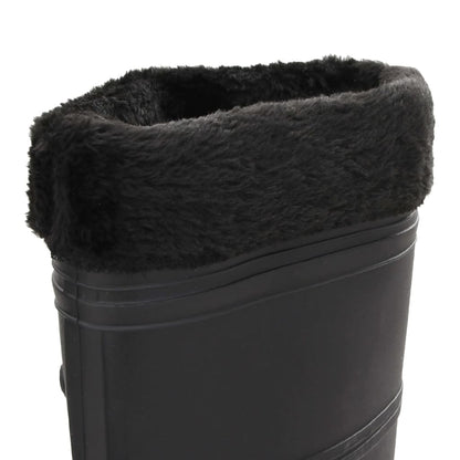 vidaXL Bottes de pluie avec chaussettes amovibles noir taille 39 PVC