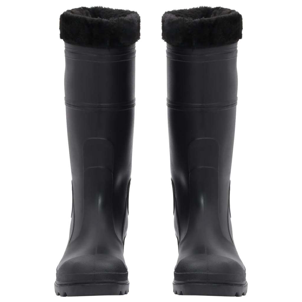 vidaXL Bottes de pluie avec chaussettes amovibles noir taille 41 PVC