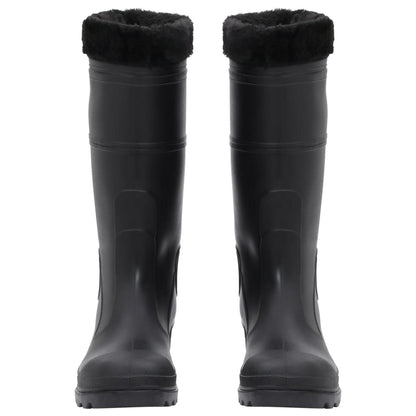 vidaXL Bottes de pluie avec chaussettes amovibles noir taille 41 PVC