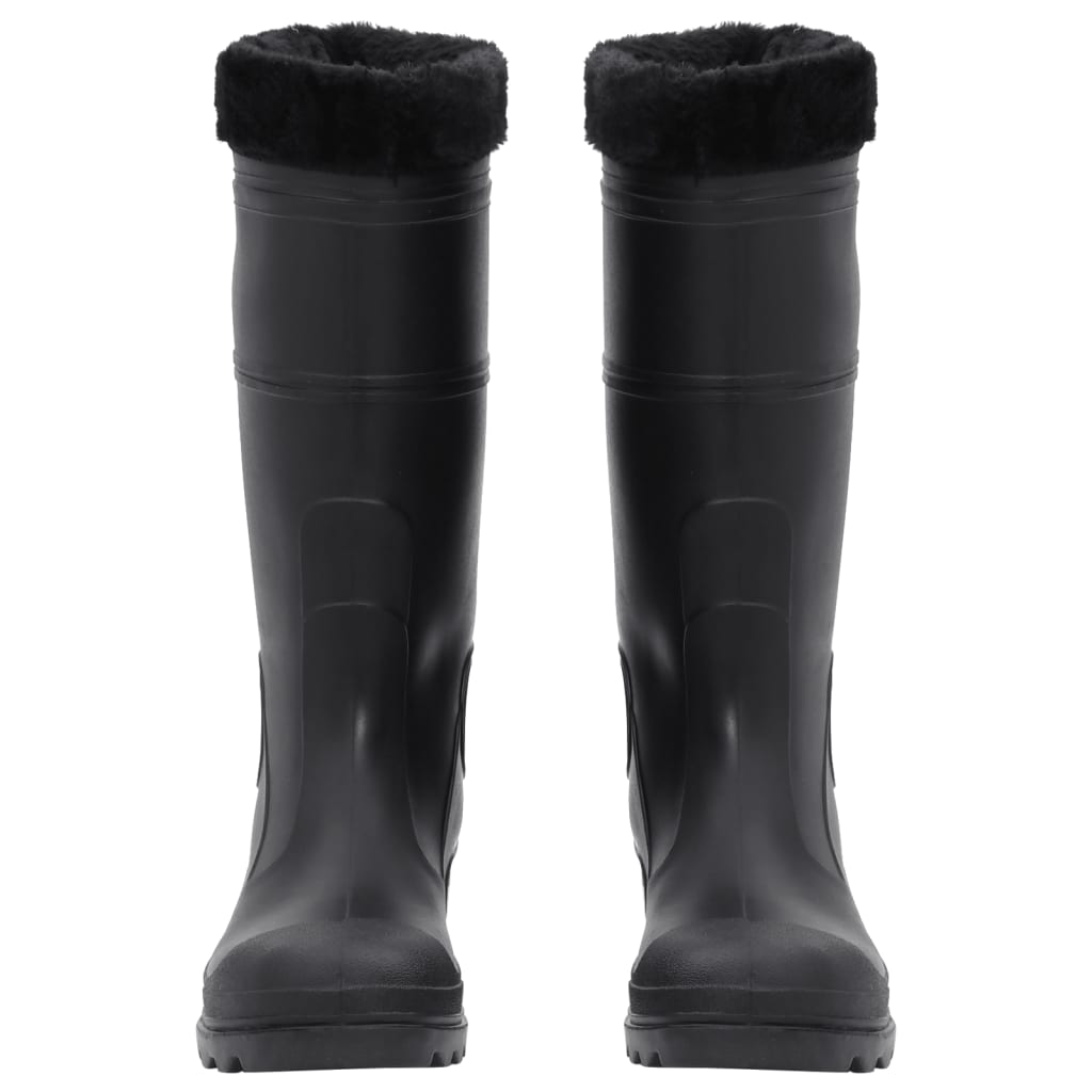 vidaXL Bottes de pluie avec chaussettes amovibles noir taille 43 PVC
