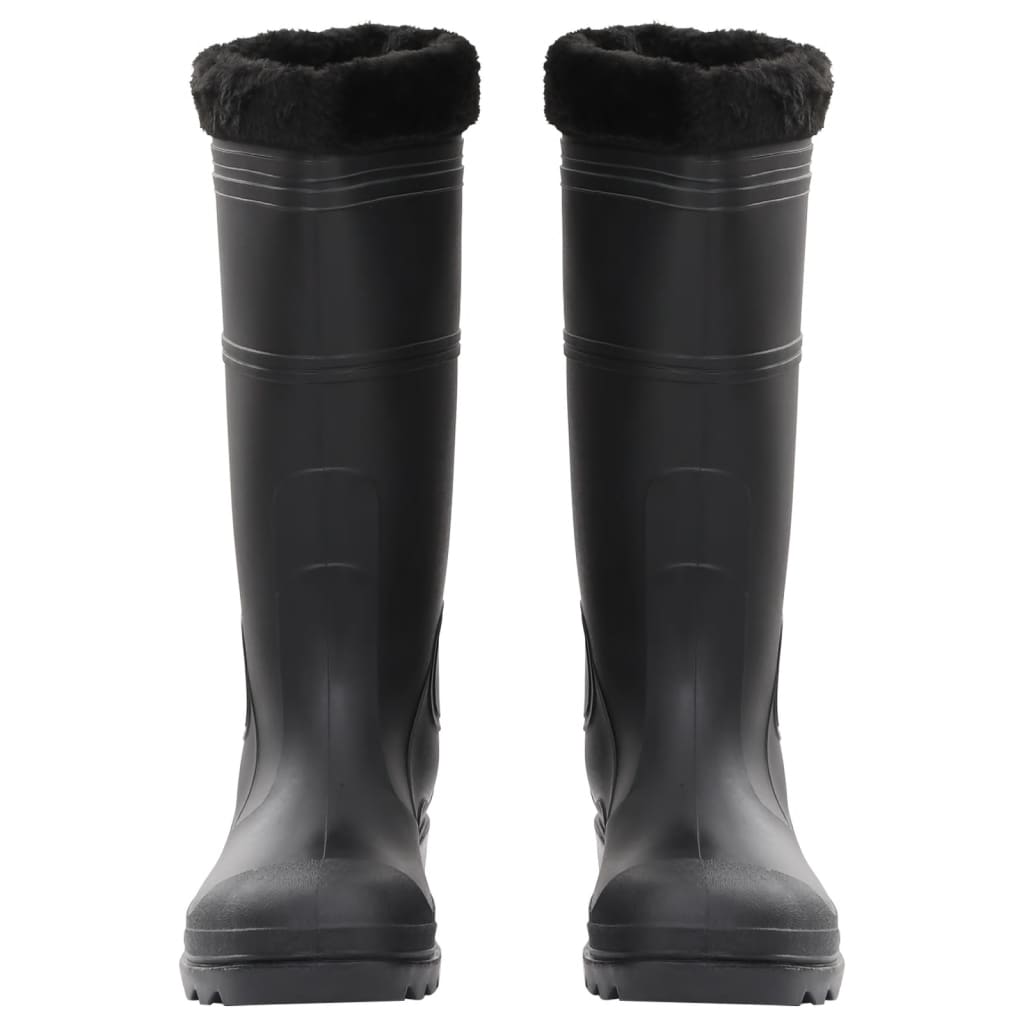 vidaXL Bottes de pluie avec chaussettes amovibles noir taille 44 PVC