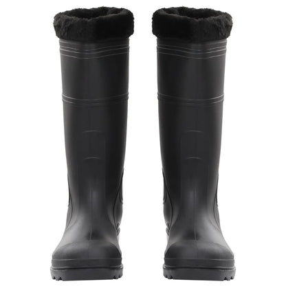 vidaXL Bottes de pluie avec chaussettes amovibles noir taille 44 PVC